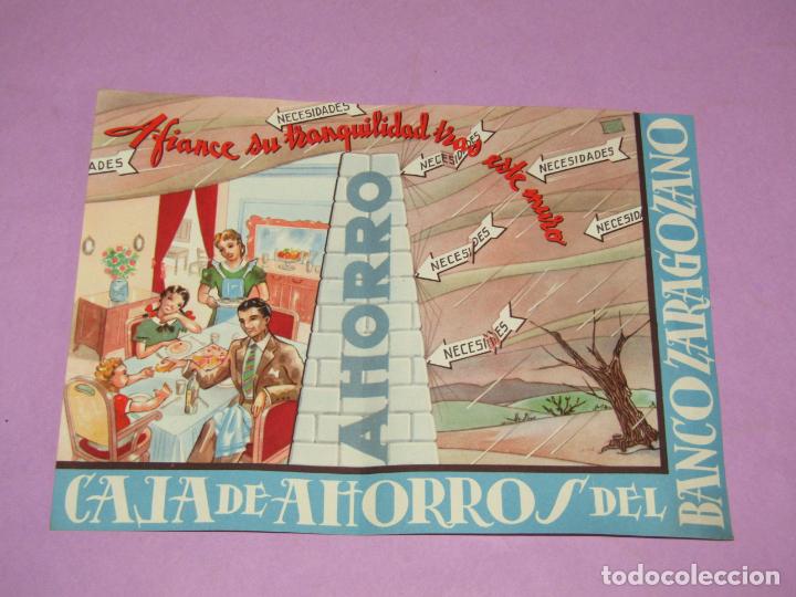 Collecting of Coca-Cola and Pepsi: Antiguo Folleto D&iacute;ptico Publicidad de la Caja de Ahorros del BANCO ZARAGOZANO - A&ntilde;o 1950-60s.