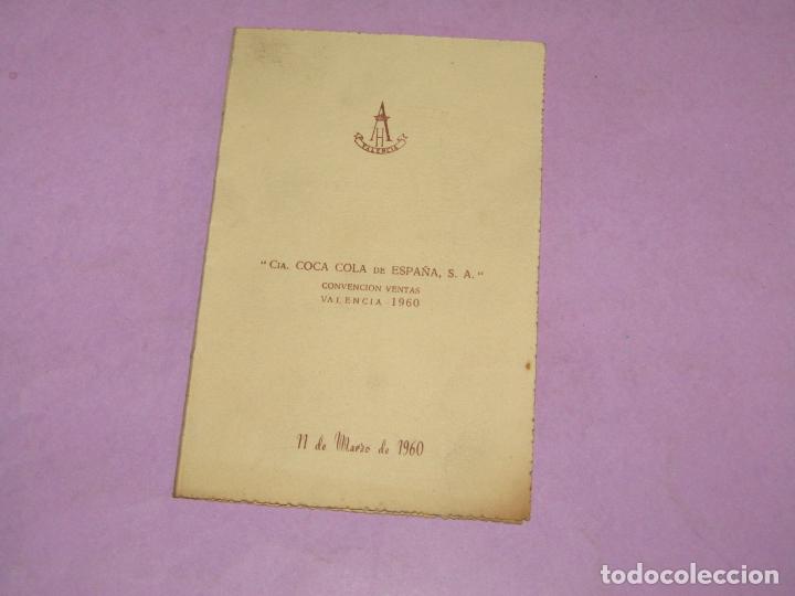 Collecting of Coca-Cola and Pepsi: Antigua Carta Men&uacute; Convenci&oacute;n de Ventas de la Cia. COCA COLA de Espa&ntilde;a en Valencia 11 de Marzo 1960