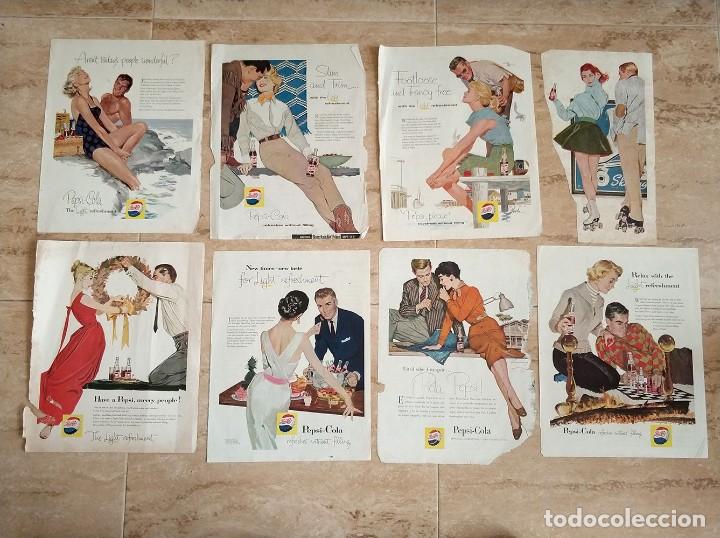 Sammeln von Coca-Cola und Pepsi: lote de 8 antiguos anuncios pepsi