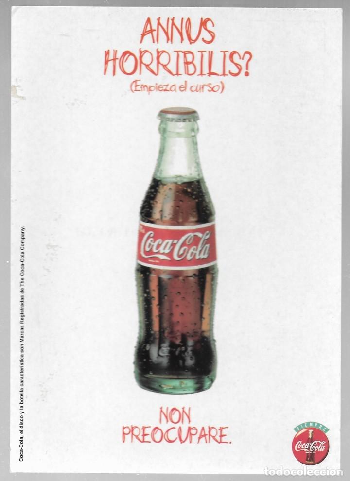 Sammeln von Coca-Cola und Pepsi: POSTAL DE COCA COLA, ANNUS HORRIBILIS, NON PREOCUPARE. SIN CIRCULAR.