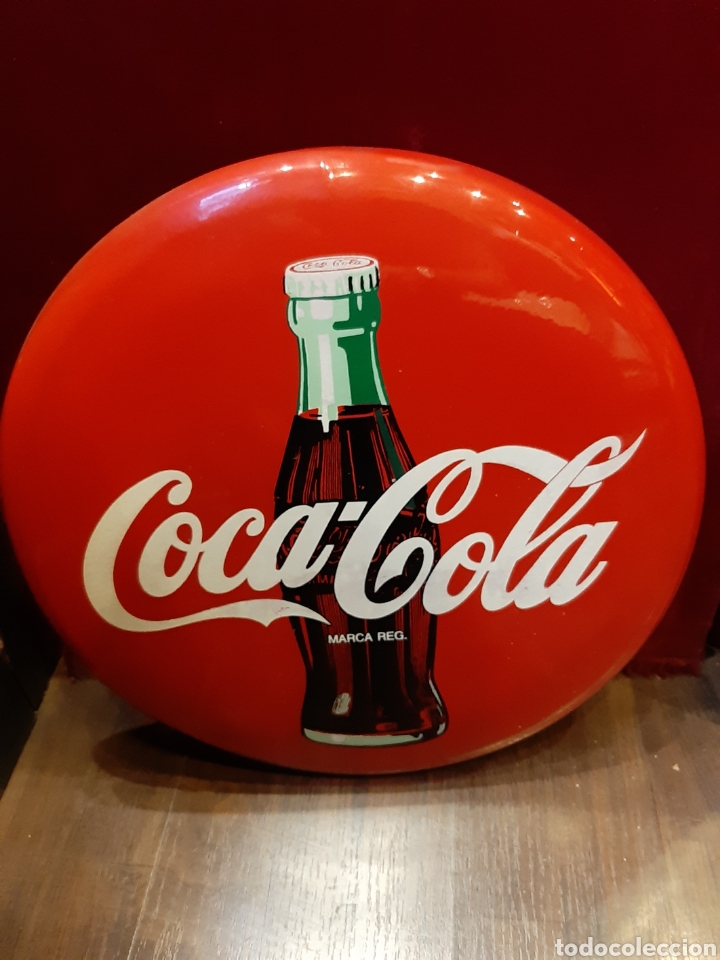 Sammeln von Coca-Cola und Pepsi: COCA COLA ANTIGUA PLACA ORIGINAL PUBLICITARIA DI&Aacute;METRO 40 Cms (G)