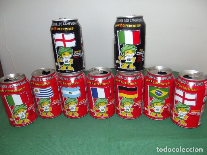 Collezionismo di Coca-Cola e Pepsi: 9 latas vac&iacute;as Coca-Cola