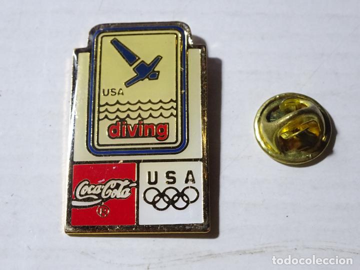 Coleccionismo de Coca-Cola y Pepsi: PIN DE COCA COLA. JUEGOS OL&Iacute;MPICOS OLIMPIADAS. EQUIPO TEAM USA EEUU. DIVING CLAVADISTAS