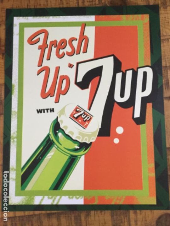 Collecting of Coca-Cola and Pepsi: SEVEN UP - C&Aacute;RTEL PL&Aacute;STICO - ESTILO VINTAGE - PUBLICIDAD OFICIAL