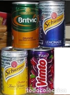 Collecting of Coca-Cola and Pepsi: Set 4 Lata Bote Refresco 150 cc. Reino Unido