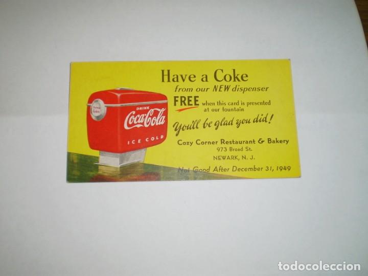 Collecting of Coca-Cola and Pepsi: Coca Cola 1949 Newark invitaci&oacute;n antigua USA nevera dispenser anuncio Cocacola broad street New York
