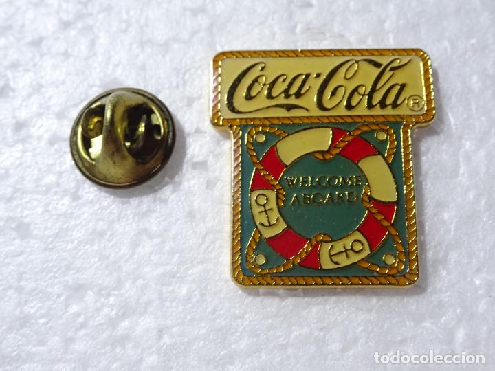 Sammeln von Coca-Cola und Pepsi: PIN DE COCA COLA. BIENVENIDO ABORDO SALVAVIDAS