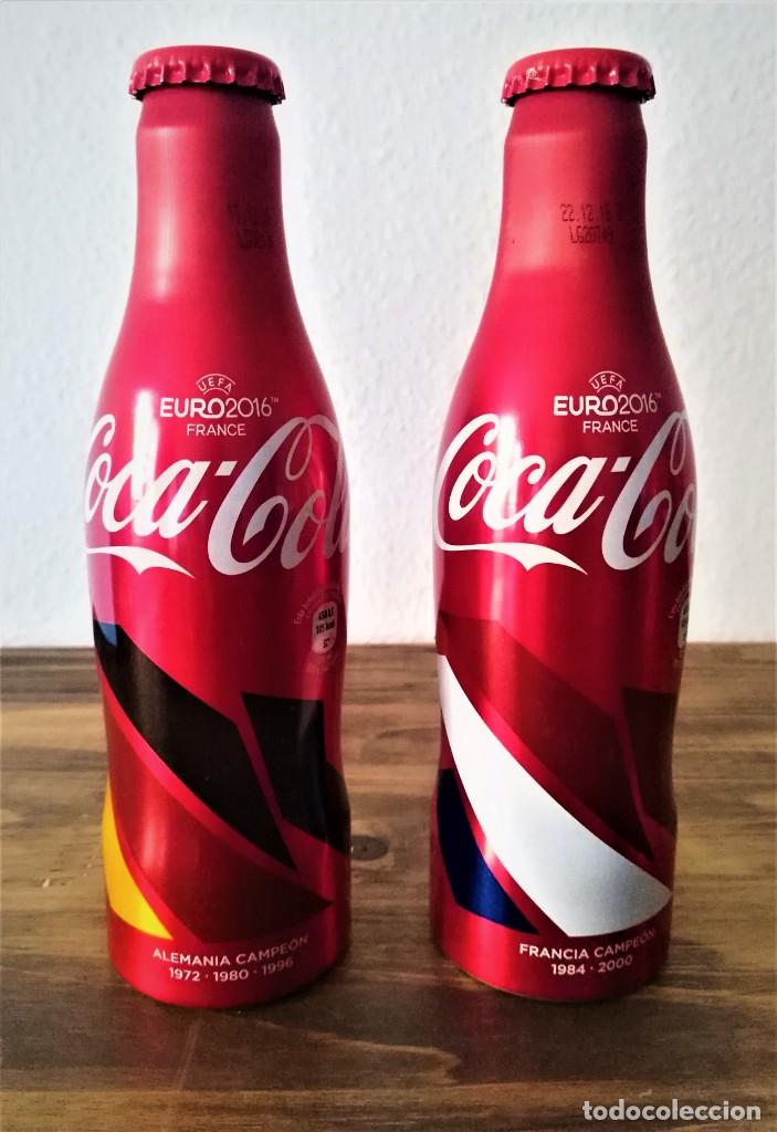 Collecting of Coca-Cola and Pepsi: LOTE Botellas chapas coca cola euro 2016 France Francia COCACOLA COKE ALUMINIO envio 4,80 euros