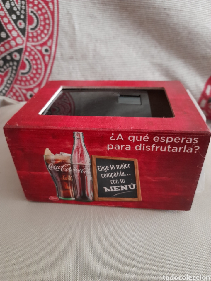 Coleccionismo de Coca-Cola y Pepsi: Servilletero de madera de Coca-Cola - Foto 3