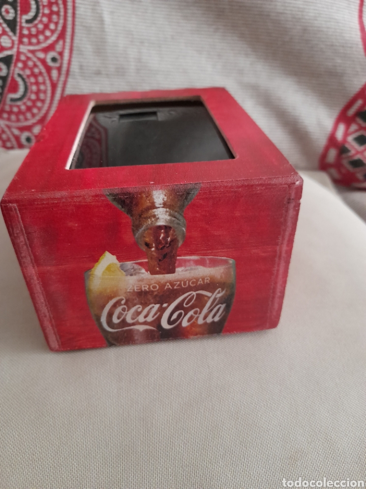 Coleccionismo de Coca-Cola y Pepsi: Servilletero de madera de Coca-Cola - Foto 4