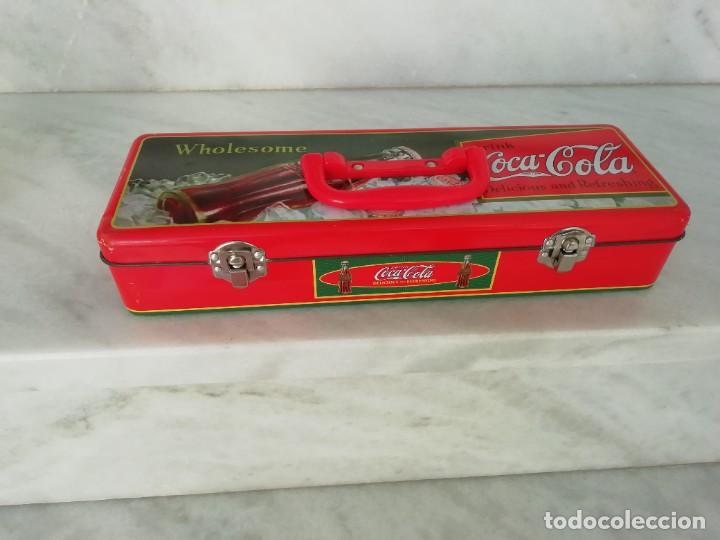 Collezionismo di Coca-Cola e Pepsi: Caja de coca cola canadiense para guardar l&aacute;pices 29x10x5.5 cm
