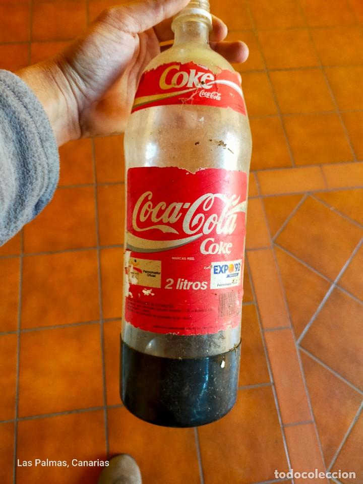 Collecting of Coca-Cola and Pepsi: Antigua botella refresco gaseosa Coca Cola Promoci&oacute;n EXPO 92 - 2 Litros.