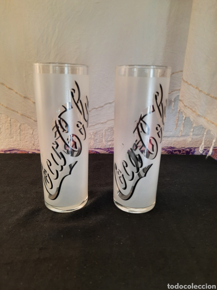 Coleccionismo de Coca-Cola y Pepsi: Pareja de vasos de coca cola tubo.