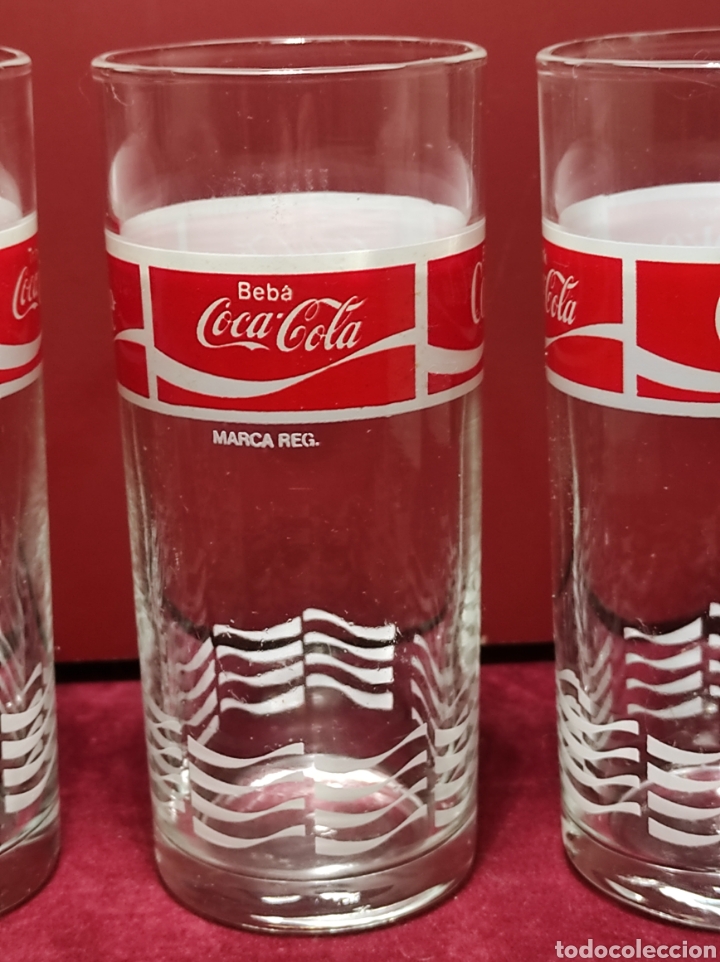 Coleccionismo de Coca-Cola y Pepsi: Lote 4 vasos COCA-COLA. 4 idiomas - Foto 3