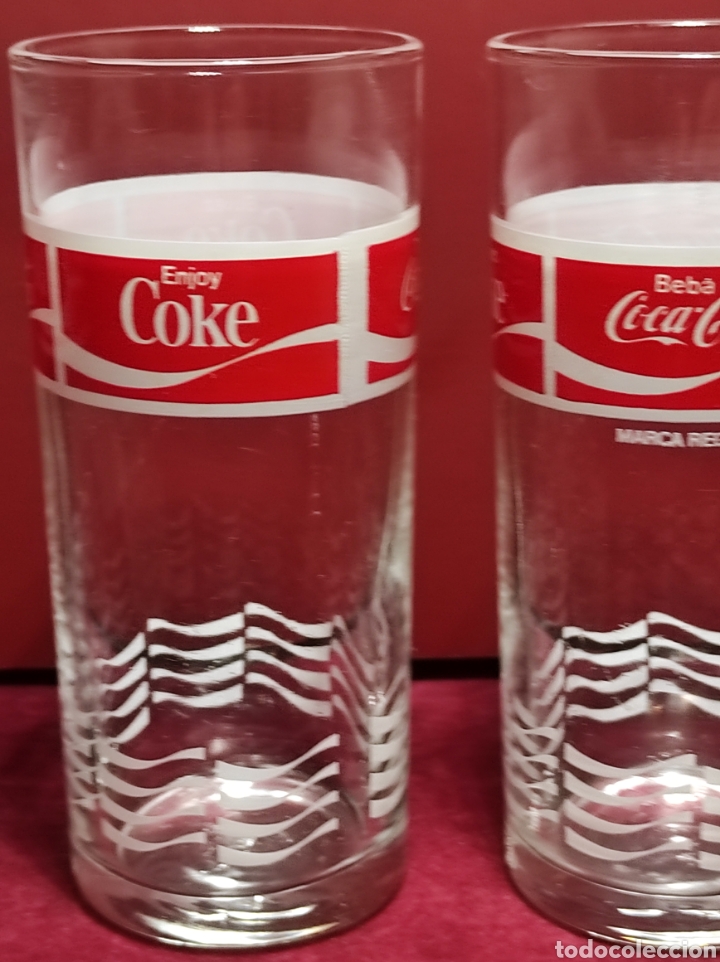 Coleccionismo de Coca-Cola y Pepsi: Lote 4 vasos COCA-COLA. 4 idiomas - Foto 4