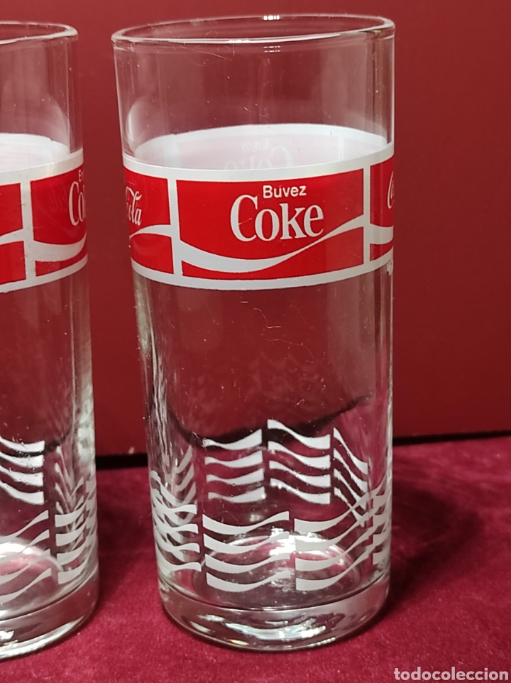 Coleccionismo de Coca-Cola y Pepsi: Lote 4 vasos COCA-COLA. 4 idiomas - Foto 5