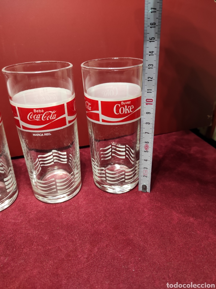 Coleccionismo de Coca-Cola y Pepsi: Lote 4 vasos COCA-COLA. 4 idiomas - Foto 6