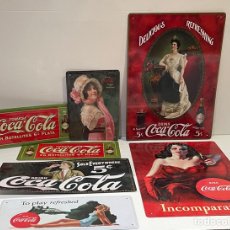 Coleccionismo de Coca-Cola y Pepsi: INCREÍBLE LOTE 7 PLACAS COCA-COLA. Lote 319912168