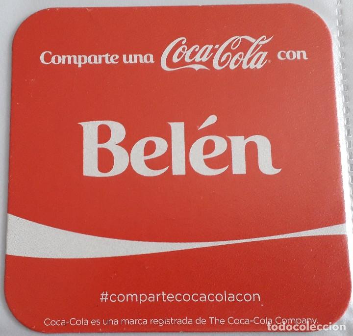 Collecting of Coca-Cola and Pepsi: posavasos de coca cola, comparte una coca cola con Bel&eacute;n.