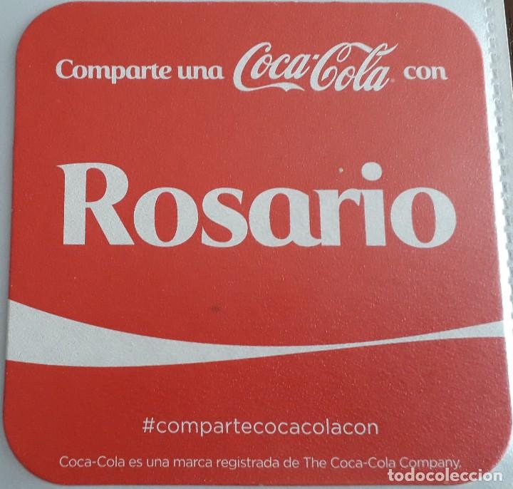 Collectionnisme de Coca-Cola et Pepsi: posavasos de coca cola, comparte una coca cola con Rosario.