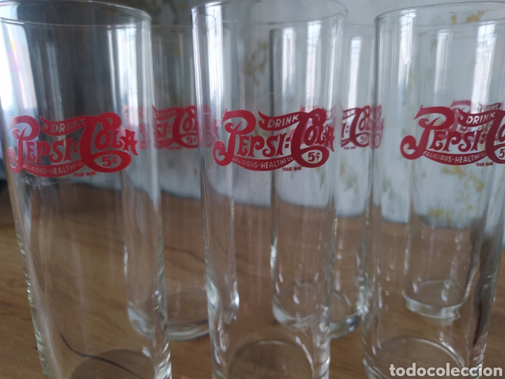 Collectionnisme de Coca-Cola et Pepsi: LOTE 6 VASOS ANTIGUOS PEPSI COLA. VASOS DE TUBO. PESO 360 GR.