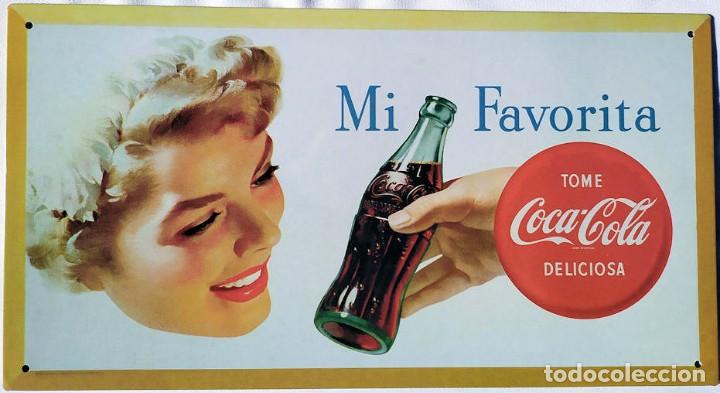 Collezionismo di Coca-Cola e Pepsi: Placa, Cartel o Chapa met&aacute;lica de CocaCola/Coca Cola de Planeta DeAgostini, Mi Favorita