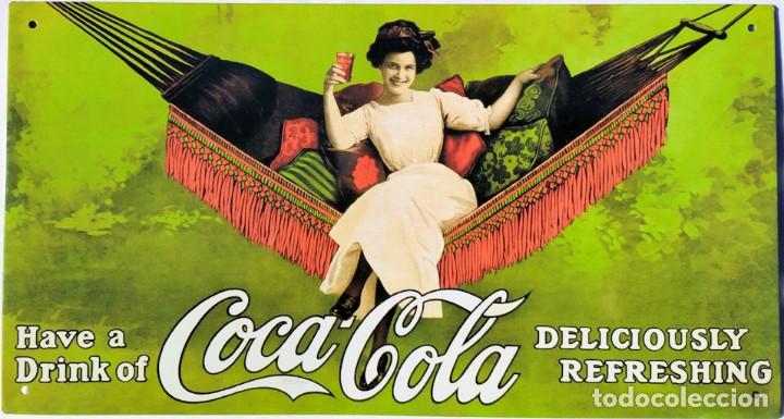 Collezionismo di Coca-Cola e Pepsi: Placa, Cartel o Chapa met&aacute;lica de CocaCola/Coca Cola de Planeta DeAgostini, Have a Drink of