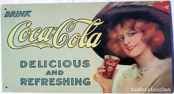 Collezionismo di Coca-Cola e Pepsi: Placa, Cartel o Chapa met&aacute;lica de CocaCola/Coca Cola de Planeta DeAgostini, Delicious and Refreshing