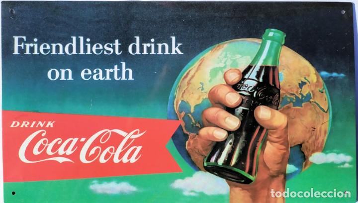 Collezionismo di Coca-Cola e Pepsi: Placa, Cartel o Chapa met&aacute;lica de CocaCola/Coca Cola de Planeta DeAgostini, La bebida + amigable...