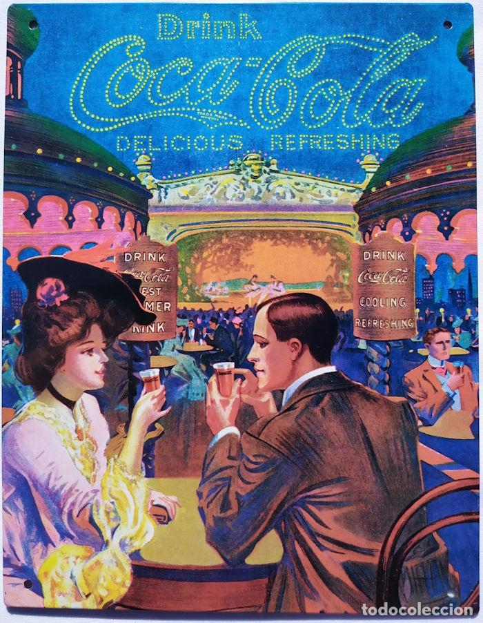 Colecionismo de Coca-Cola e Pepsi: Placa, Cartel o Chapa met&aacute;lica de CocaCola/Coca Cola de Planeta DeAgostini, Pareja de fiesta