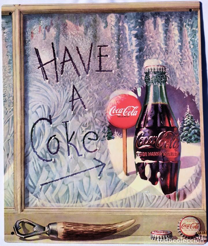 Colecionismo de Coca-Cola e Pepsi: Placa, Cartel o Chapa met&aacute;lica de CocaCola/Coca Cola de Planeta DeAgostini, Botella en la nieve