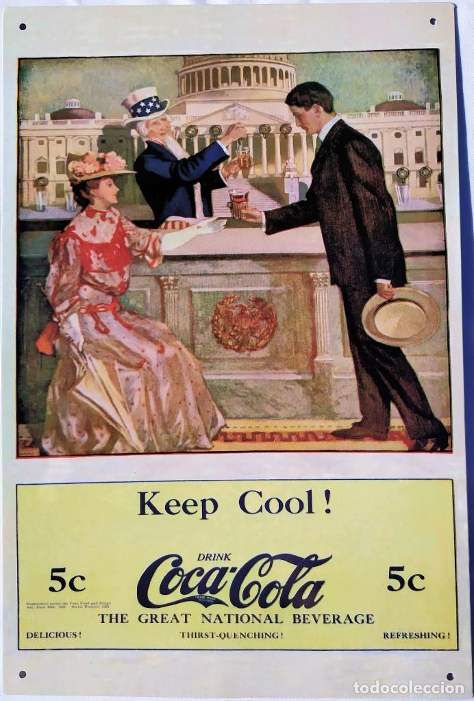 Colecionismo de Coca-Cola e Pepsi: Placa, Cartel o Chapa met&aacute;lica de CocaCola/Coca Cola de Planeta DeAgostini, &iexcl;Mantener la calma!