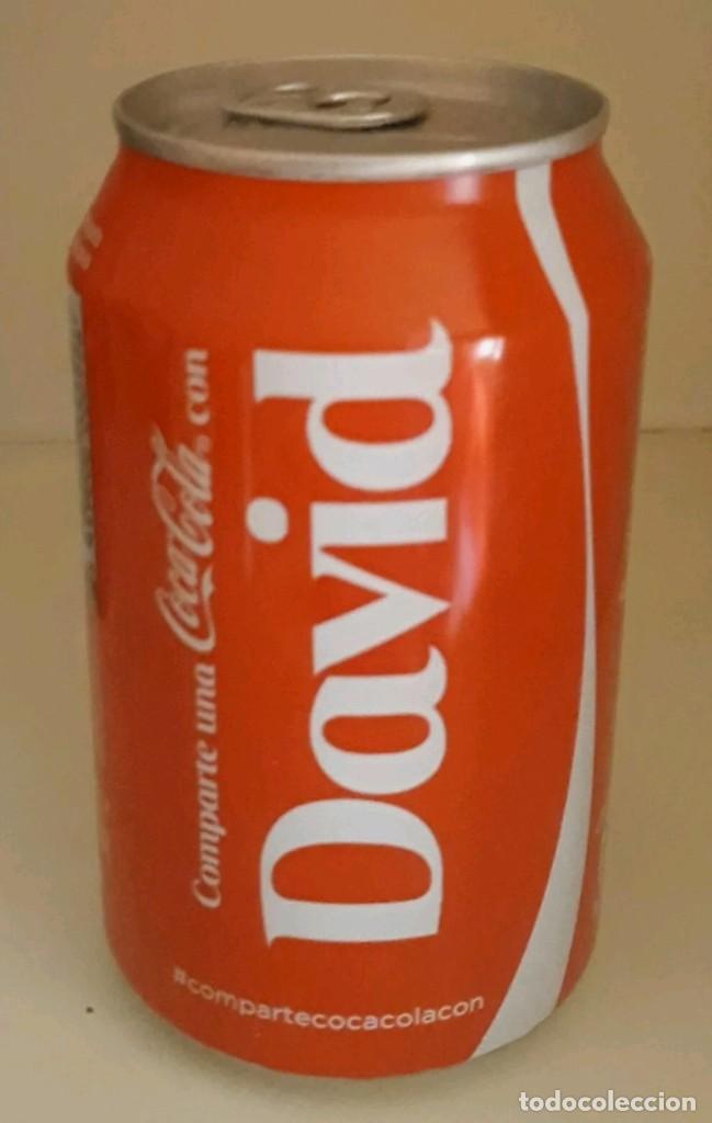 Coleccionismo de Coca-Cola y Pepsi: Lata llena de Coca-Cola. David. Colecci&oacute;n Nombres.