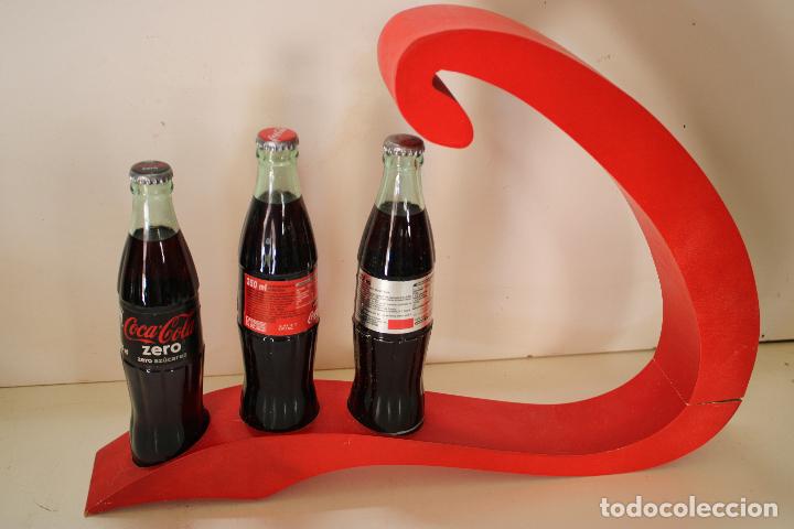 Coleccionismo de Coca-Cola y Pepsi: expositor con 3 botellas cocacola - Foto 2