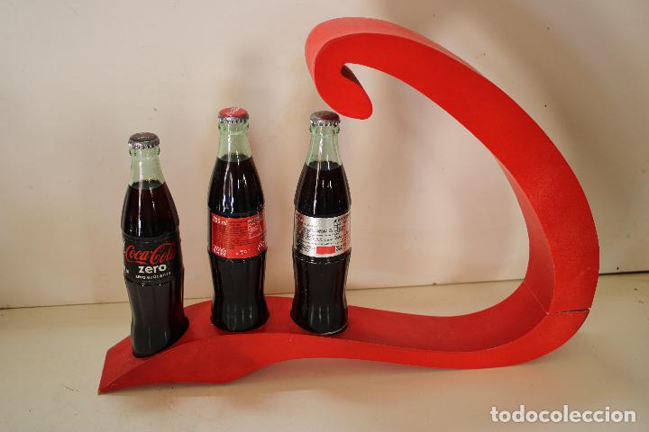 Coleccionismo de Coca-Cola y Pepsi: expositor con 3 botellas cocacola - Foto 3