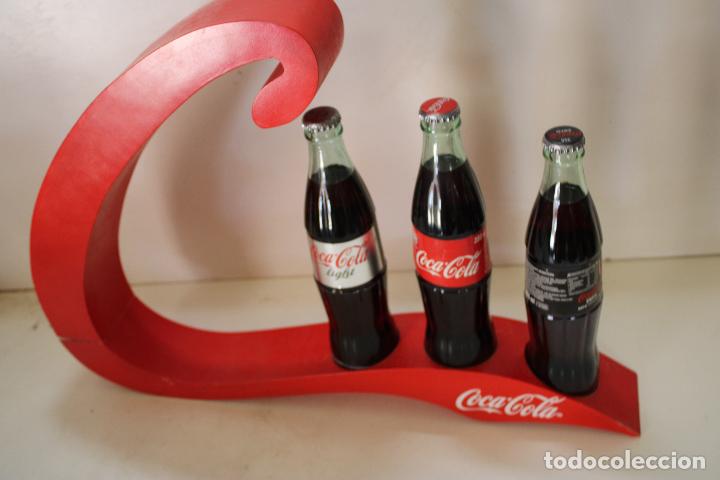 Coleccionismo de Coca-Cola y Pepsi: expositor con 3 botellas cocacola - Foto 5