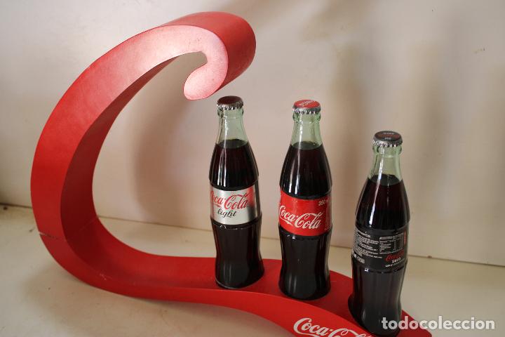 Coleccionismo de Coca-Cola y Pepsi: expositor con 3 botellas cocacola - Foto 6