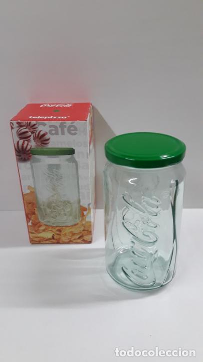 Collectionnisme de Coca-Cola et Pepsi: TARRO / BOTE DE CRISTAL DE COCA COLA . PROMOCIONAL TELEPIZZA . CAJA ORIGINAL . ALTO 19 CM
