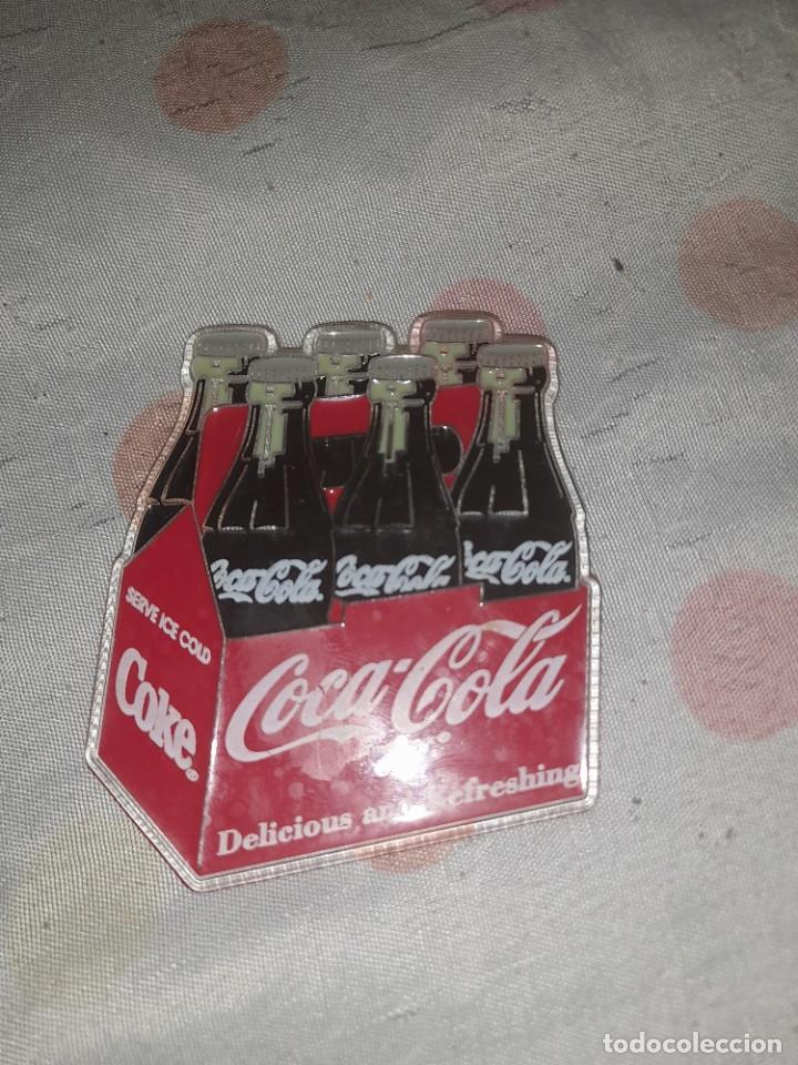 Sammeln von Coca-Cola und Pepsi: Antiguo iman de nevera de caja y botellin de coca cola a&ntilde;o 1995