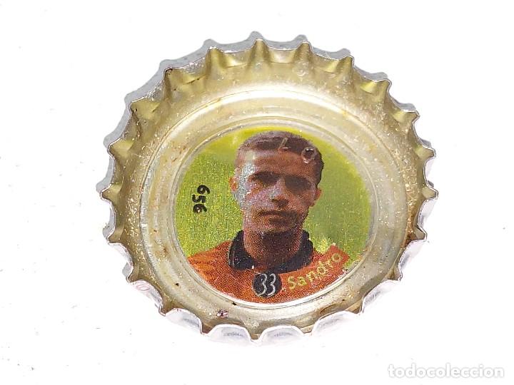 Collecting of Coca-Cola and Pepsi: ANTIGUA CHAPA DE COCA COLA - CROMO N&ordm; 33 SANDRO SELECCION ESPA&Ntilde;OLA MUNDIAL USA 94 1994