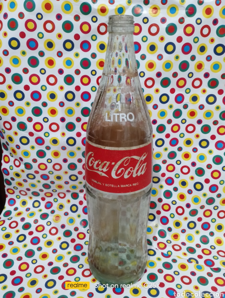 Coleccionismo de Coca-Cola y Pepsi: Antigua botella de Coca cola de 1 litro cristal serigrafiadot