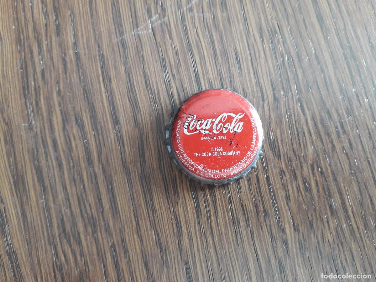 Collecting of Coca-Cola and Pepsi: chapa tap&oacute;n corona de coca cola, Asturbega SA, Asturias, a&ntilde;o 1996.