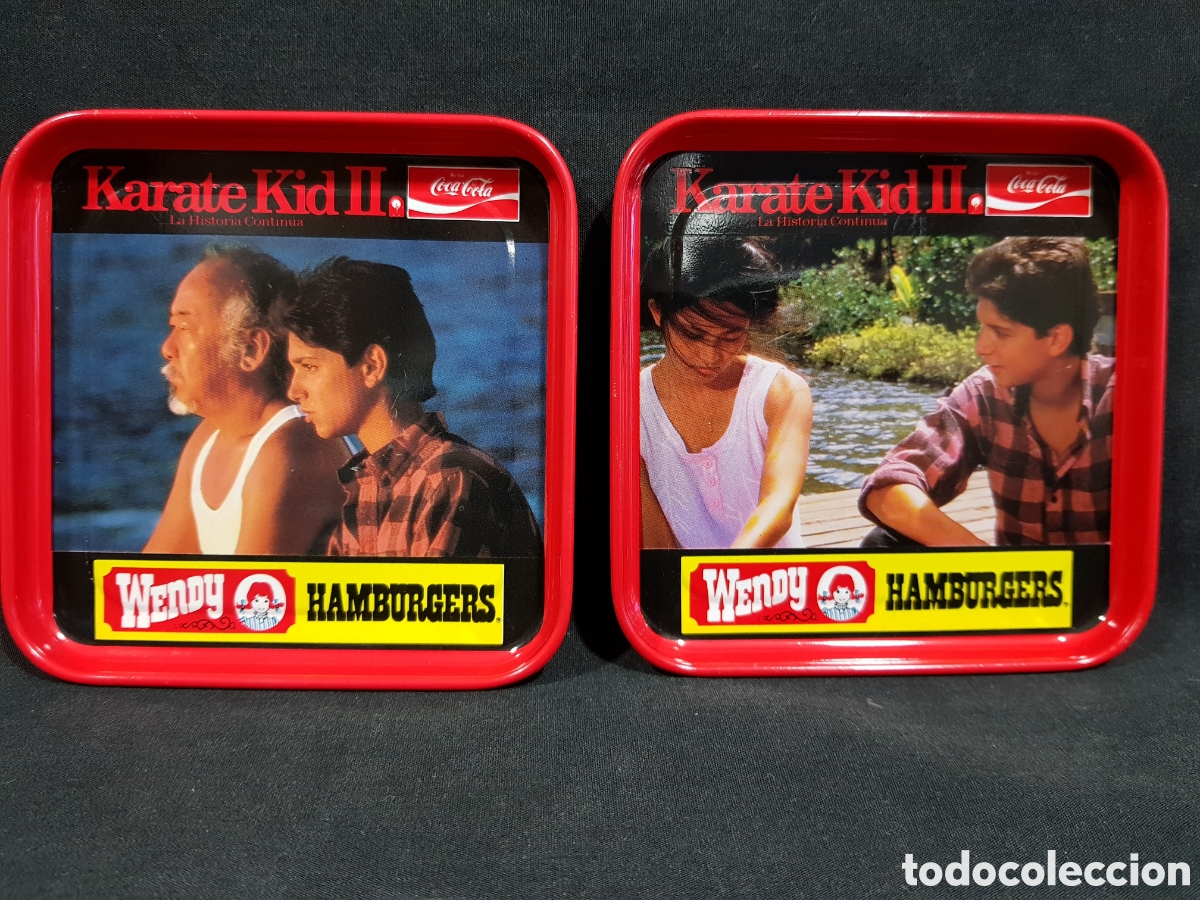 Collectionnisme de Coca-Cola et Pepsi: Karate Kid 2 II Wendy Coca-Cola Bandeja Plato Cenicero Platillo Metal Chapa