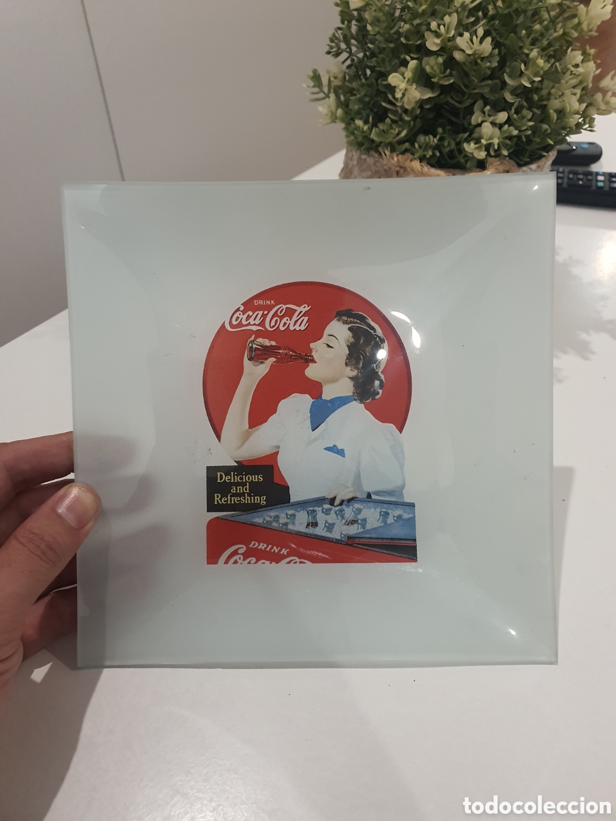 Collezionismo di Coca-Cola e Pepsi: Plato cuadrado promocional coca cola