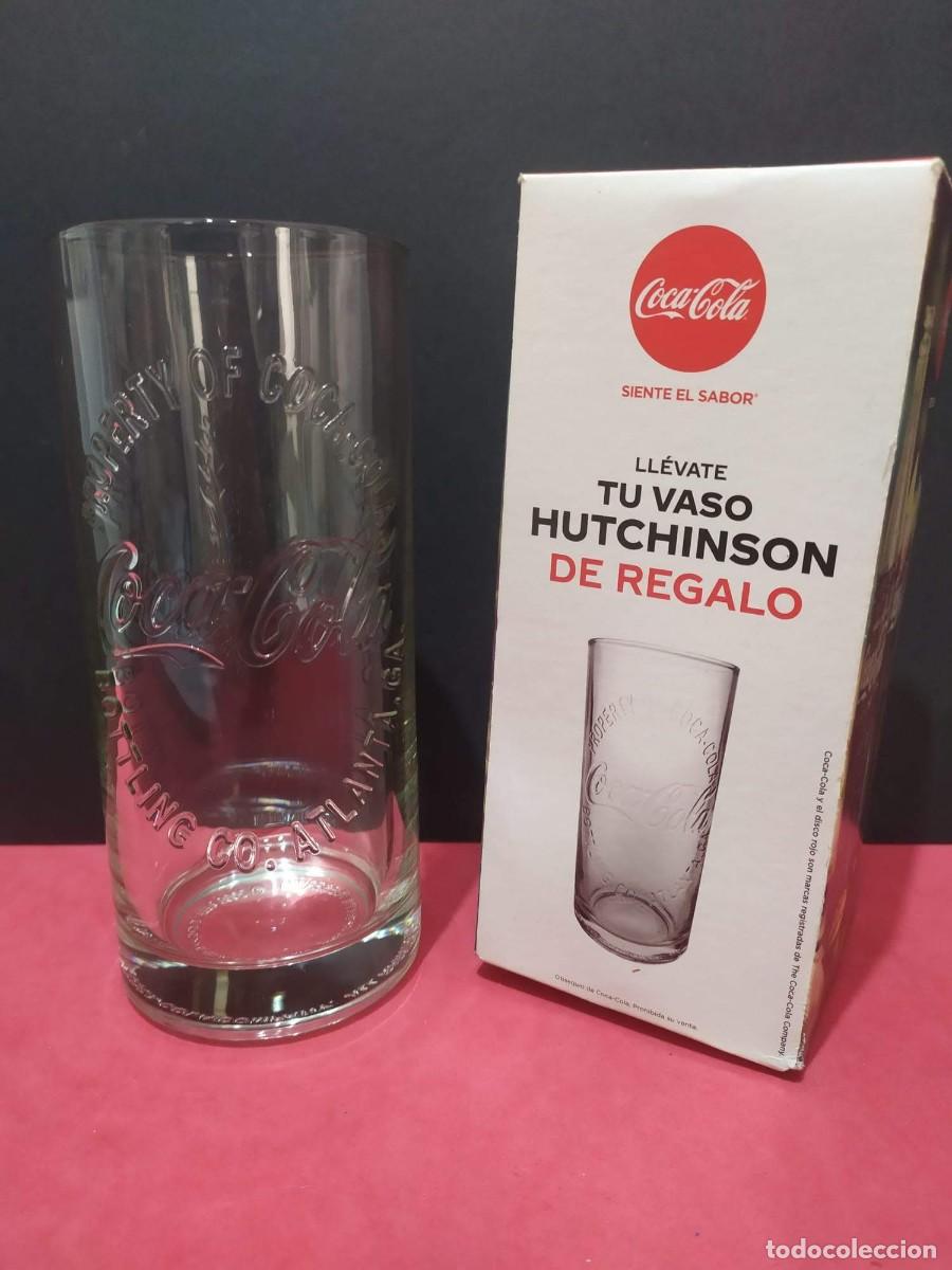 Collecting of Coca-Cola and Pepsi: precioso vaso de cristal de coca cola promocional modelo vintage hutchinson con bonito grabado