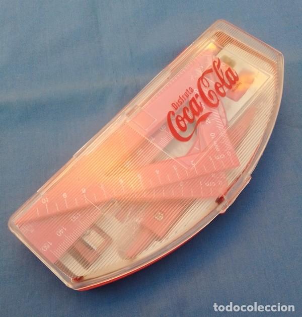 Coleccionismo de Coca-Cola y Pepsi: Estuche comp&aacute;s reglas escuadras Coca Cola - Foto 2