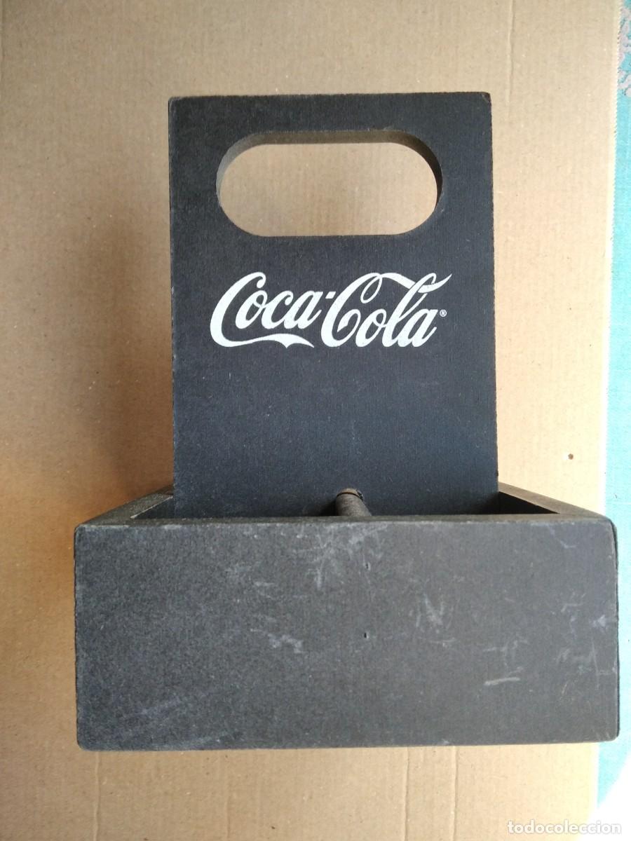 Collezionismo di Coca-Cola e Pepsi: CAJA DE MADERA CON SOPORTE PUBLICIDAD COCA~COLA,PARA 4 BOTELLAS.