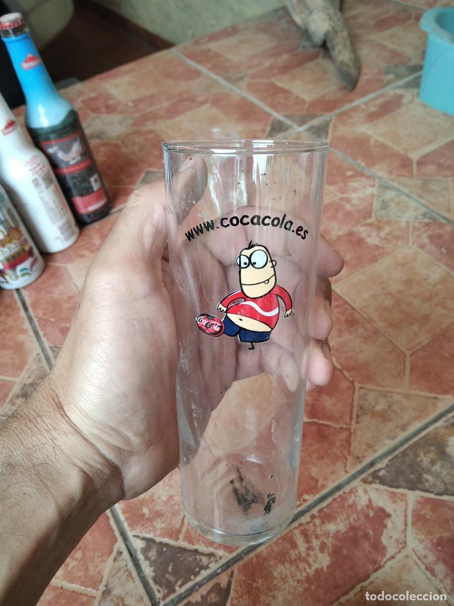 Collecting of Coca-Cola and Pepsi: Antiguo vaso de tubo serigraf&iacute;a F&uacute;tbol Coca Cola