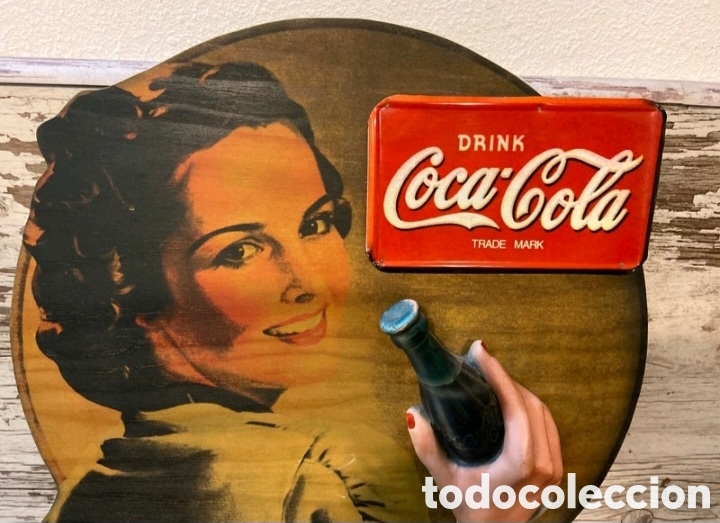 Coleccionismo de Coca-Cola y Pepsi: Publicidad cocacola madera - Foto 5
