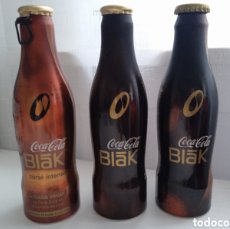 Coleccionismo de Coca-Cola y Pepsi: BLAK LOTE 3 BOTELLAS COCA COLA ALUMINIO FRANCIA Y ESPAÑA COCACOLA CON CAFE EDICION LIMITADA